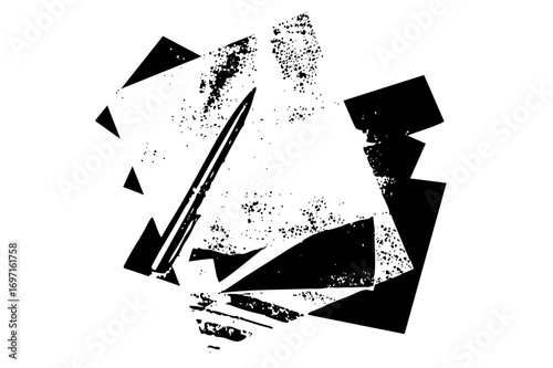 Vector Abstract shattered shapes with a pointed vector element.