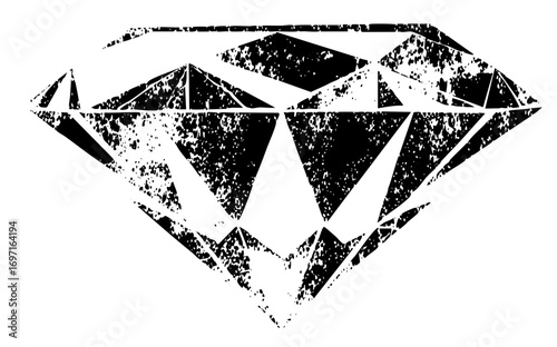 Vector Geometric diamond with distressed texture.