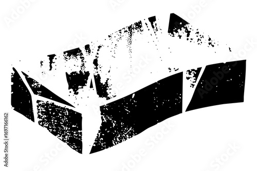 Vector Abstract geometric blocks create a dynamic fragmented structure.