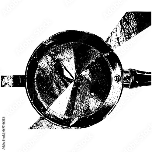 Vector Industrial valve with gauge in monochrome style.
