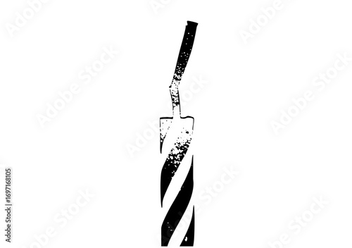 Vector Abstract of a stylized shovel with dynamic lines.