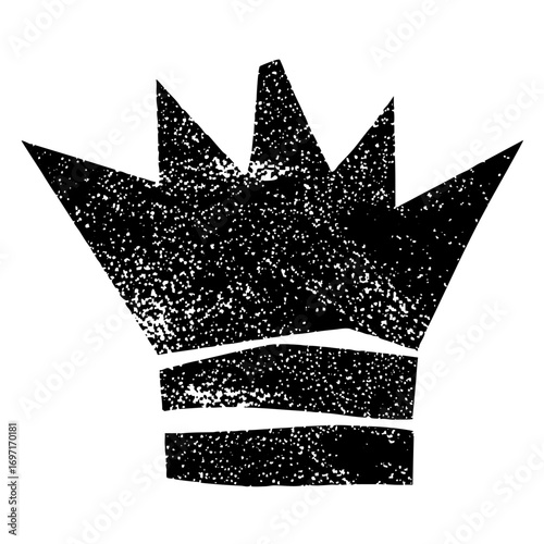 Vector Abstract crown with distressed texture.