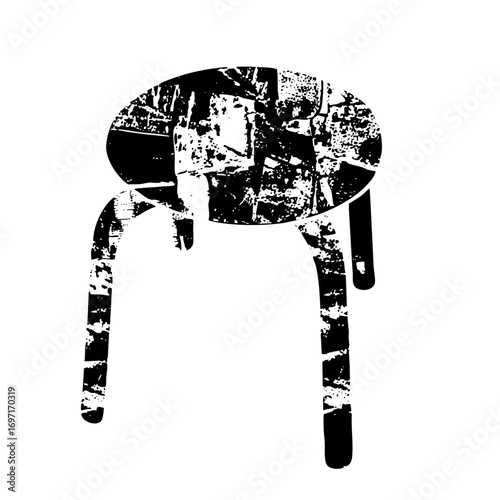 Vector Abstract chair with distressed texture.