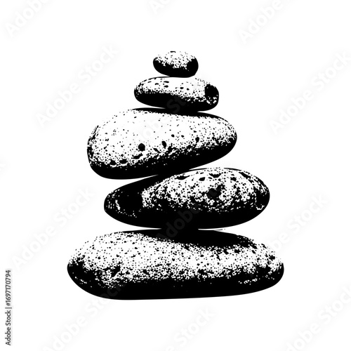 Vector Balanced stones create a serene tower .