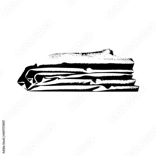 Vector Folded towels stack in monochrome style.