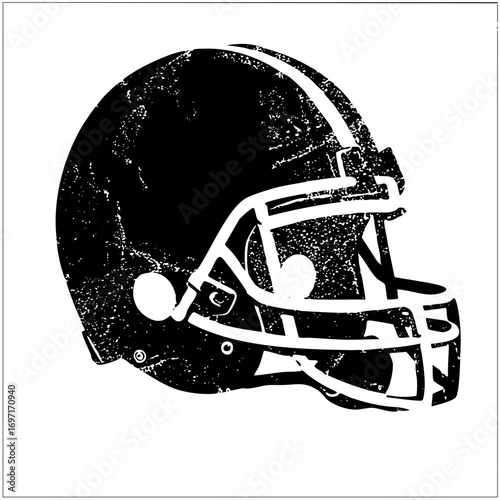 Vector Detailed black and white of a football helmet.