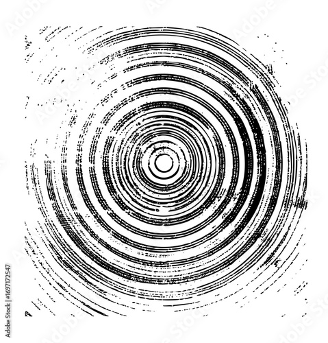 Vector Concentric circles create a dynamic spiral .