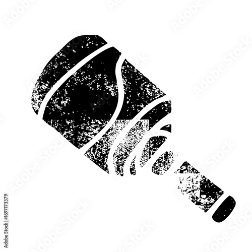Vector Abstract shattered bottle with distressed texture.