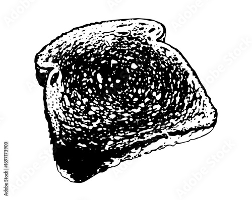 Vector Detailed of a toasted bread slice.