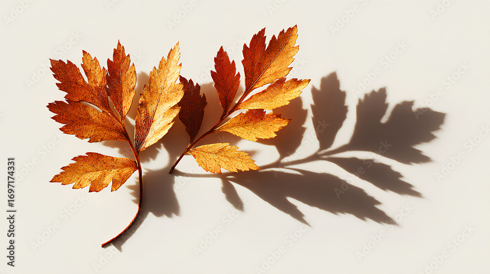 Fototapeta premium Leaf shadows isolated on white background
