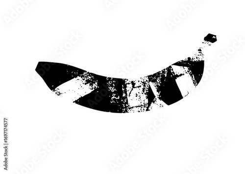 Vector Abstract black of a stylized banana shape.