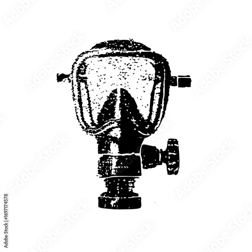Vector Vintage gas mask with distressed texture.