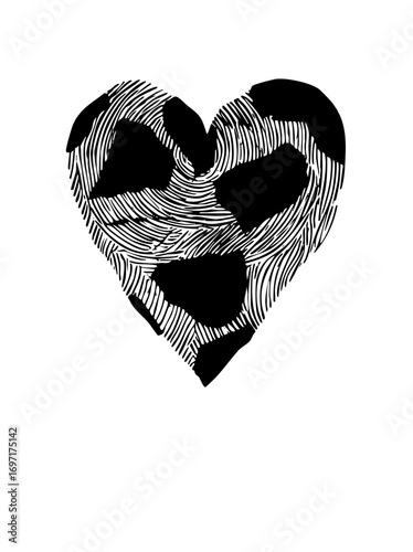 Vector Heart-shaped features a panda face within its form.