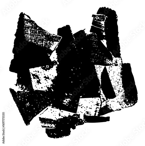 Vector Abstract geometric shapes create a bold fragmented .