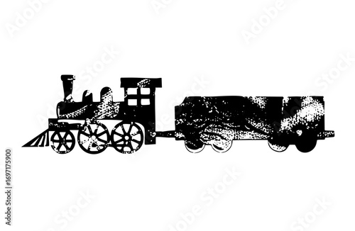 Vector Vintage locomotive depicts a classic train.