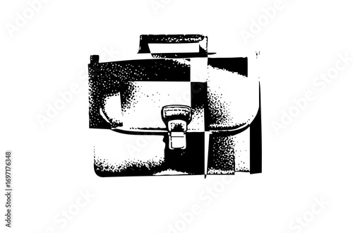 Vector Vintage leather satchel with buckle closure.