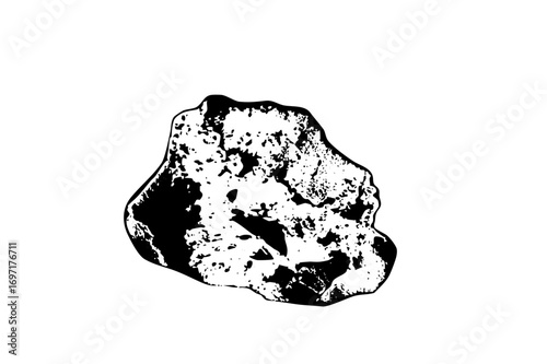 Vector Detailed rock showcases a textured jagged stone.