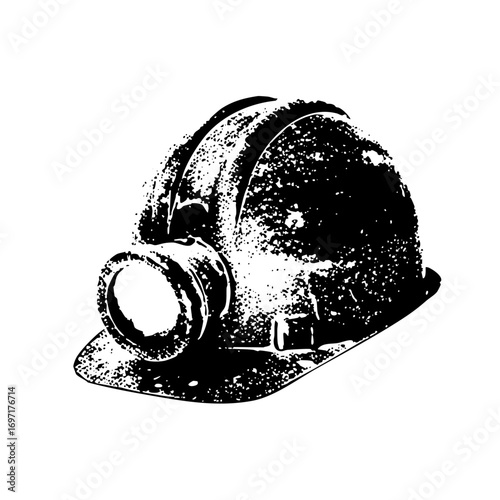 Vector Vintage miners helmet with headlamp