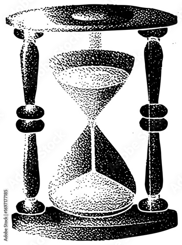 Vector Vintage hourglass depicts the passage of time.