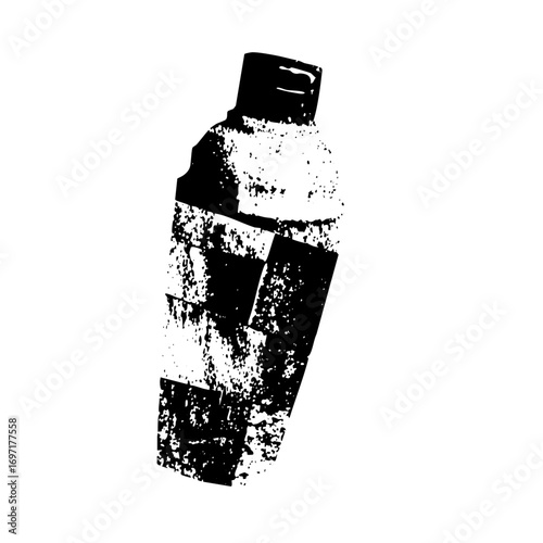 Vector Distressed spray can with a textured aesthetic.