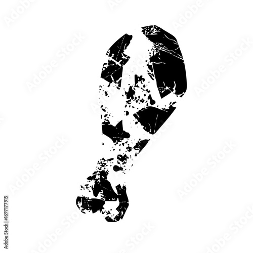 Vector Abstract footprint with fragmented .
