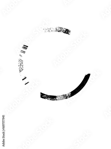 Vector Minimalist smile formed from textured brushstrokes.