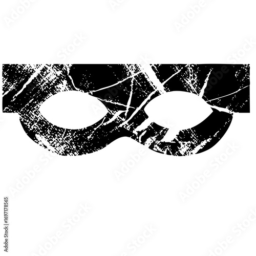 Vector Distressed mask with cracked texture.