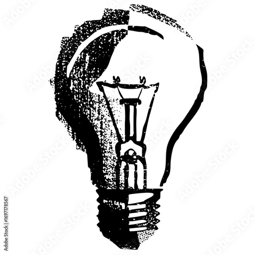 Vector Detailed of a lightbulb with internal components.