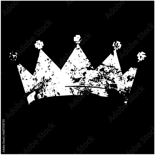 Vector Distressed crown with ornate details.