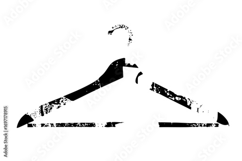 Vector Abstract silhouette of a running person in a dynamic pose.