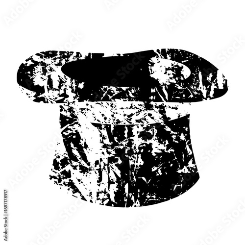Vector Distressed black top hat