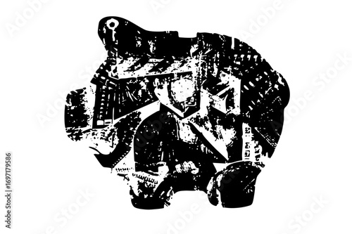 Vector Dramatic duel featuring two figures in vintage attire.