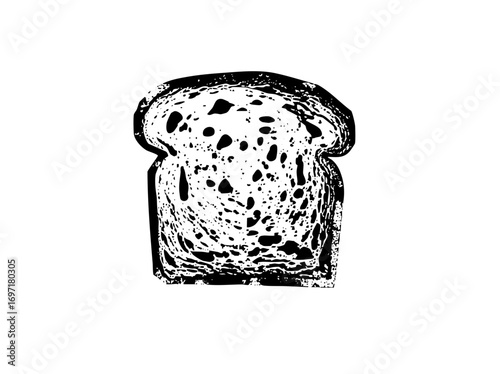 Vector Detailed of a single slice of toasted bread.