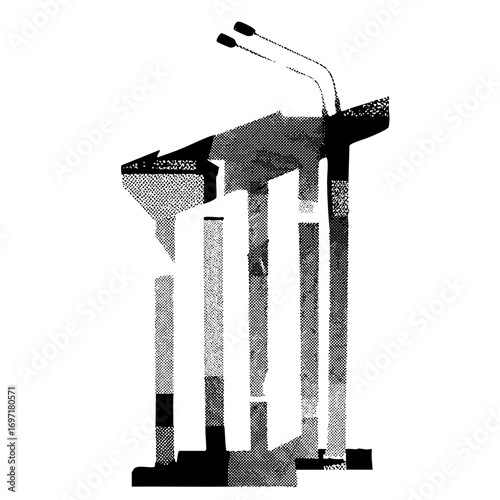 Vector Podium with Microphones Vector