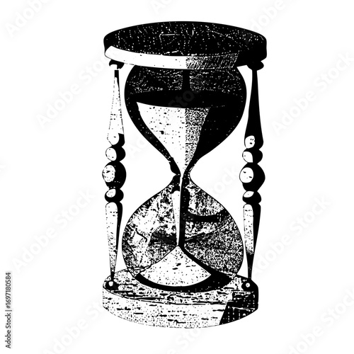 Vector Vintage hourglass depicts the passage of time.