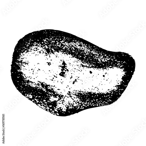 Vector Abstract stone shape with textured edges.