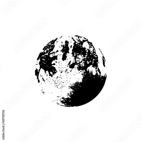 Vector Abstract globe with distressed texture