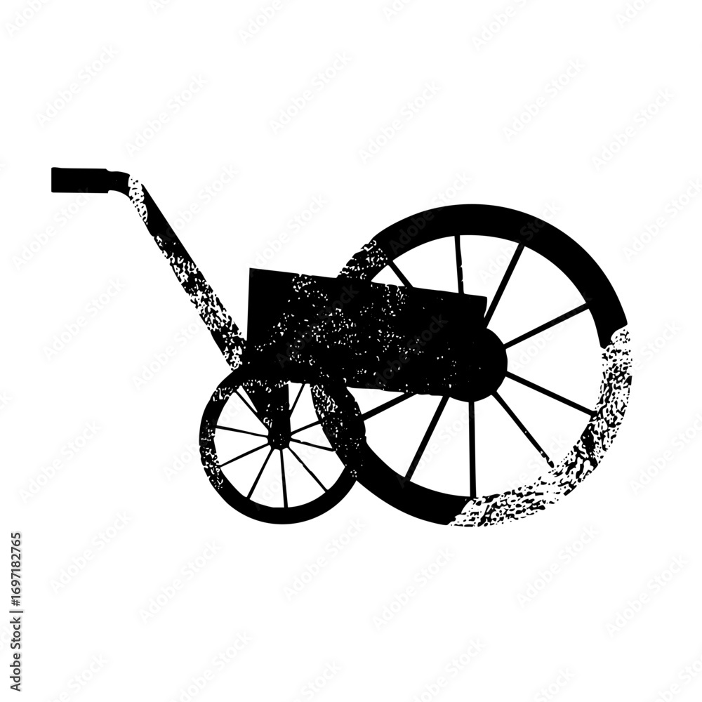 Fototapeta premium Vector Detailed of a push lawn mower with a grass clipping discharge.
