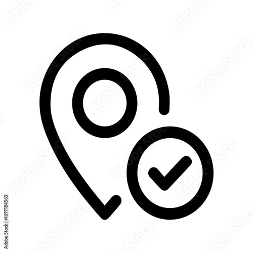 Location pin with checkmark
