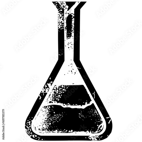 Vector Detailed flask with liquid content.