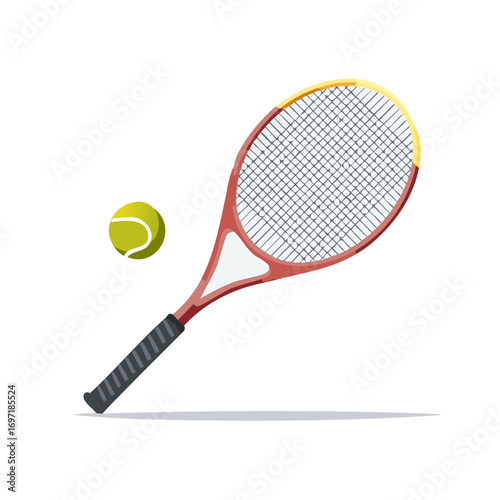 Tennis racket and ball, sporting equipment for competitive match play
