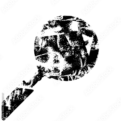 Vector Abstract portrait of a person speaking rendered as a bold vector .