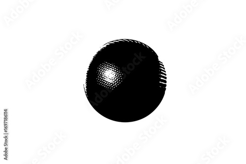 Vector Abstract sphere with radiating lines and central dot .