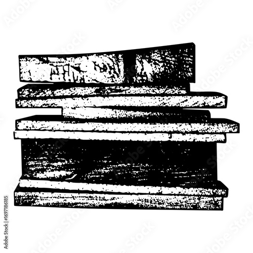 Vector Stacked books depicts knowledge and learning.