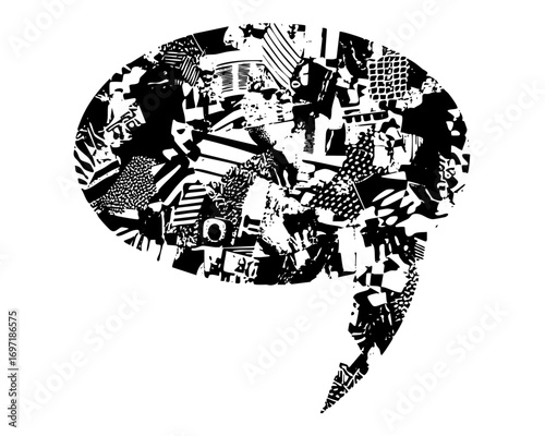 Vector Abstract portrait silhouette filled with geometric .
