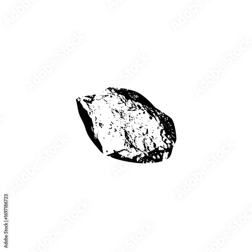 Vector Detailed rock with textured surface.