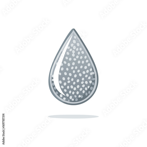 Abstract water droplet with internal circular patterns representing liquid molecules or drops