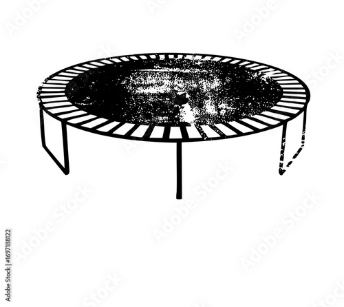 Vector Minimalist trampoline with central figure