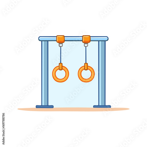 Gymnastic Rings Hanging from a Sturdy Frame for Athletic Training