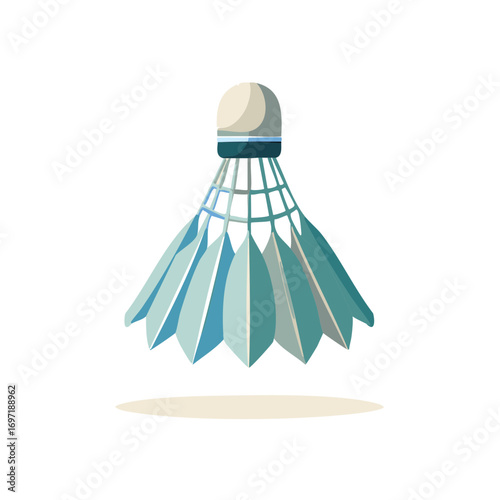 Colorful Badminton Shuttlecock Isolated on White Background Vector Illustration